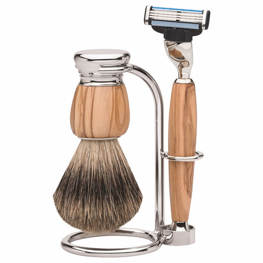 Erbe Milano Rasierset Gillette Mach3 Olivenholz 3-teilig