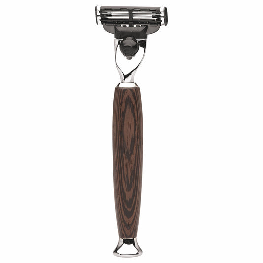 Erbe Rasierer Gillette MACH3 Milano Wengeholz – Farbe Braun, Silber