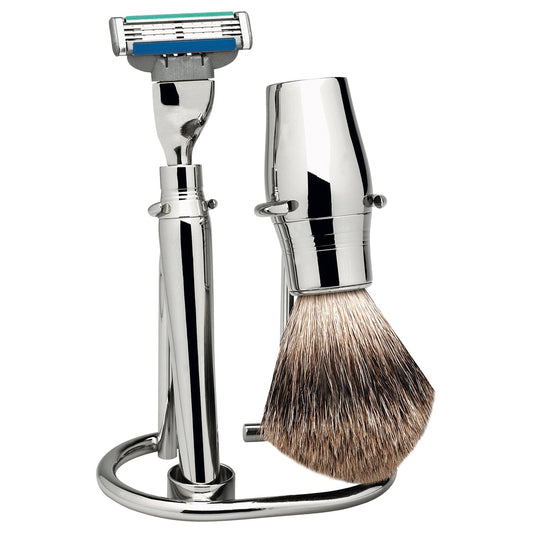 Erbe Rasierset Mach3 Metall – ergonomische Griffform