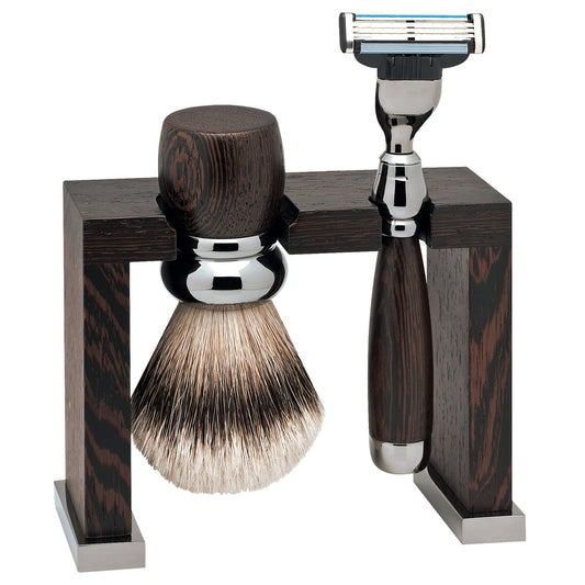 Erbe Rhodium Rasiergarnitur Bank – ergonomische Griffform