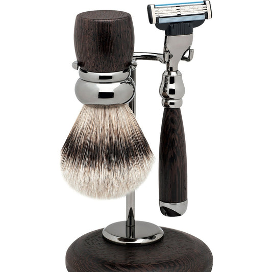 Erbe Rhodium Rasiergarnitur Gillette MACH3 – ergonomische Griffform