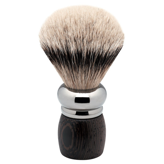 Erbe Rhodium Rasierpinsel Silberspitz – ergonomische Griffform
