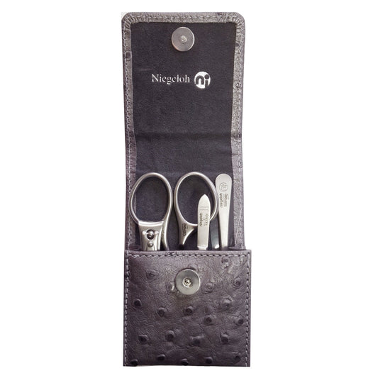 Etui Modell Manicure-Etui Strauß grau 4-tlg. - Made in Solingen