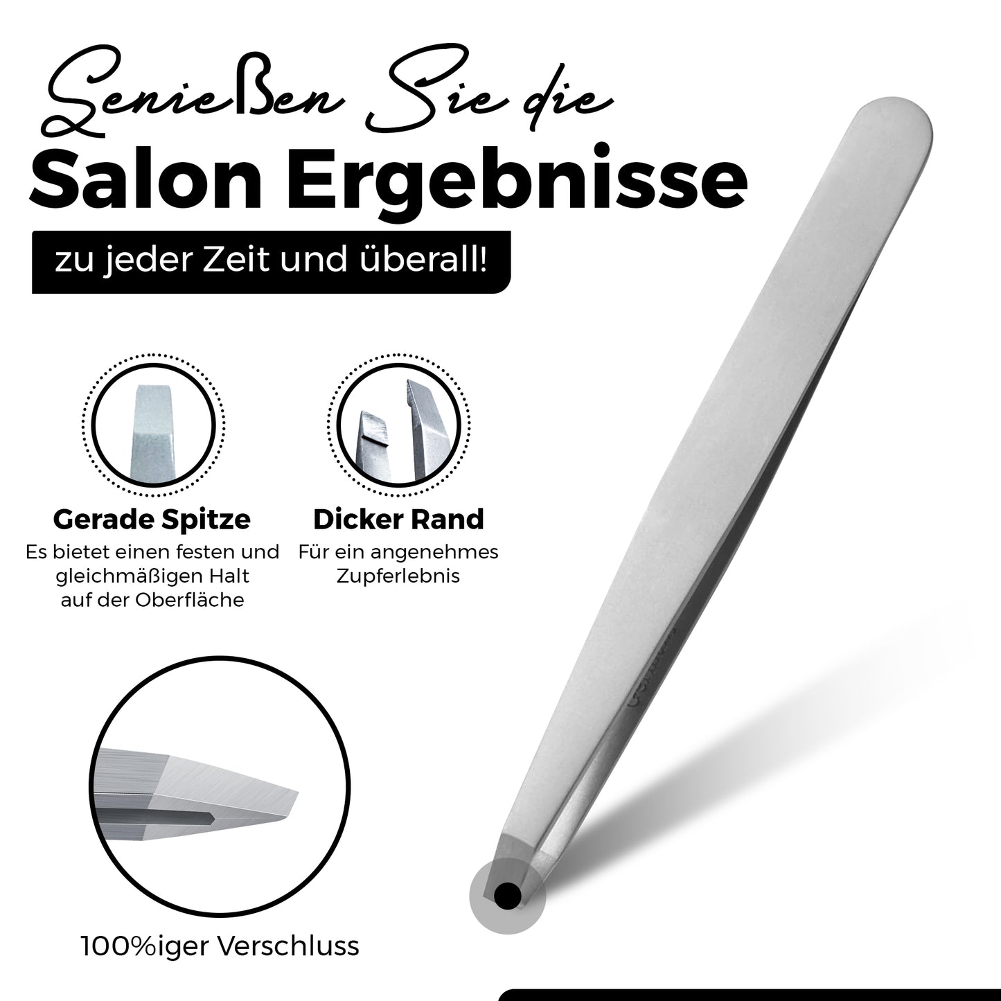 Haar-Pinzette - abgewinkelt gerade Spitze