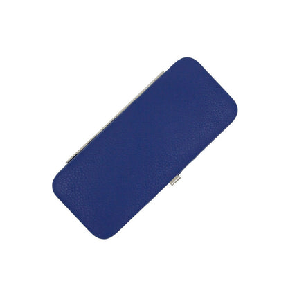 Maniküre Etui 5-tlg. aus blauen Kunstleder