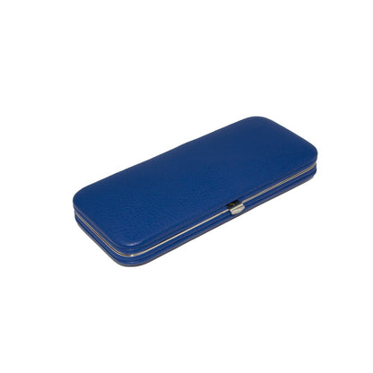 Maniküre Etui 5-tlg. aus blauen Naturleder