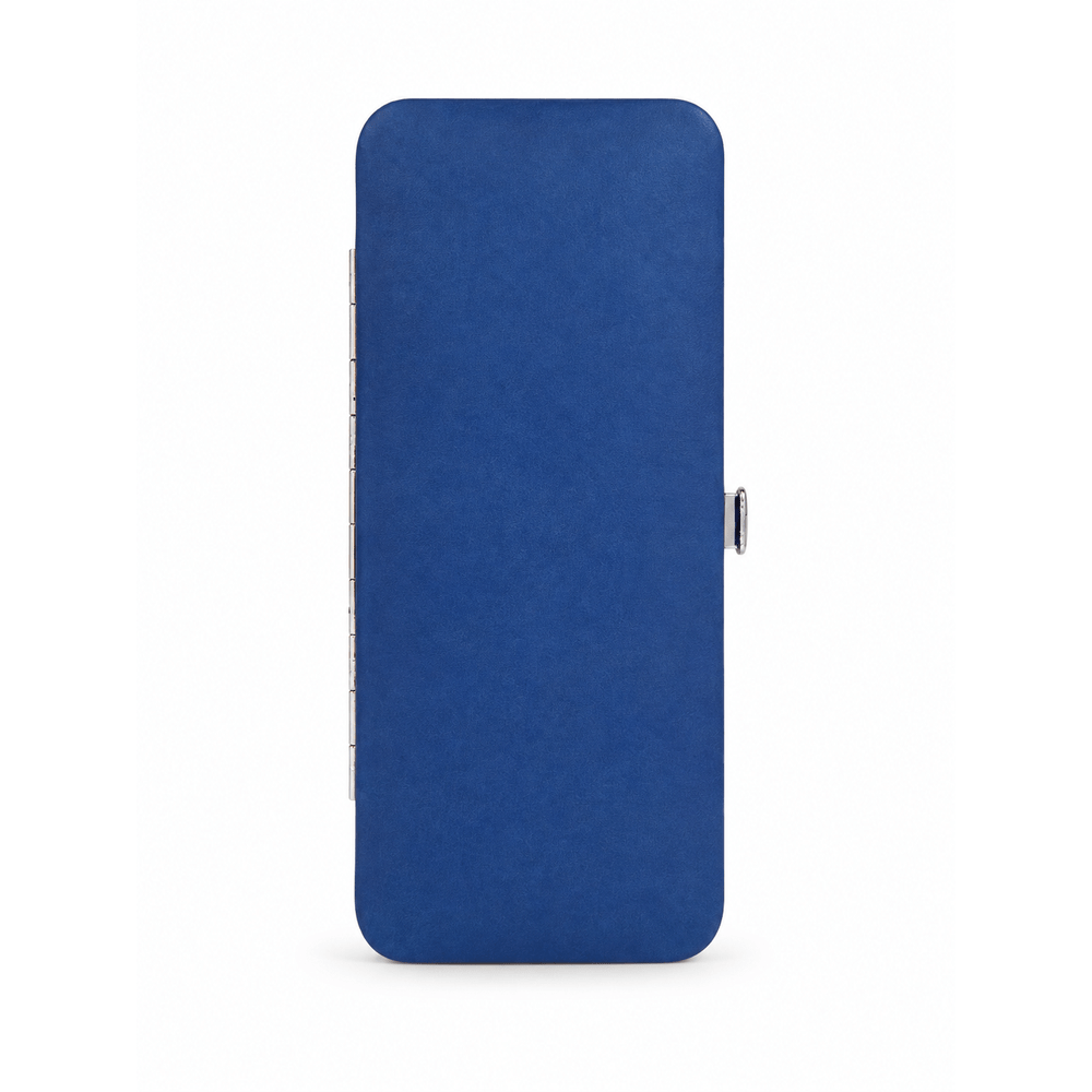 Maniküre Etui 5-tlg. aus blauen Naturleder