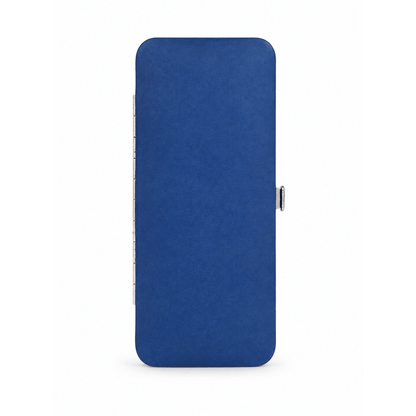 Maniküre Etui 5-tlg. aus blauen Naturleder