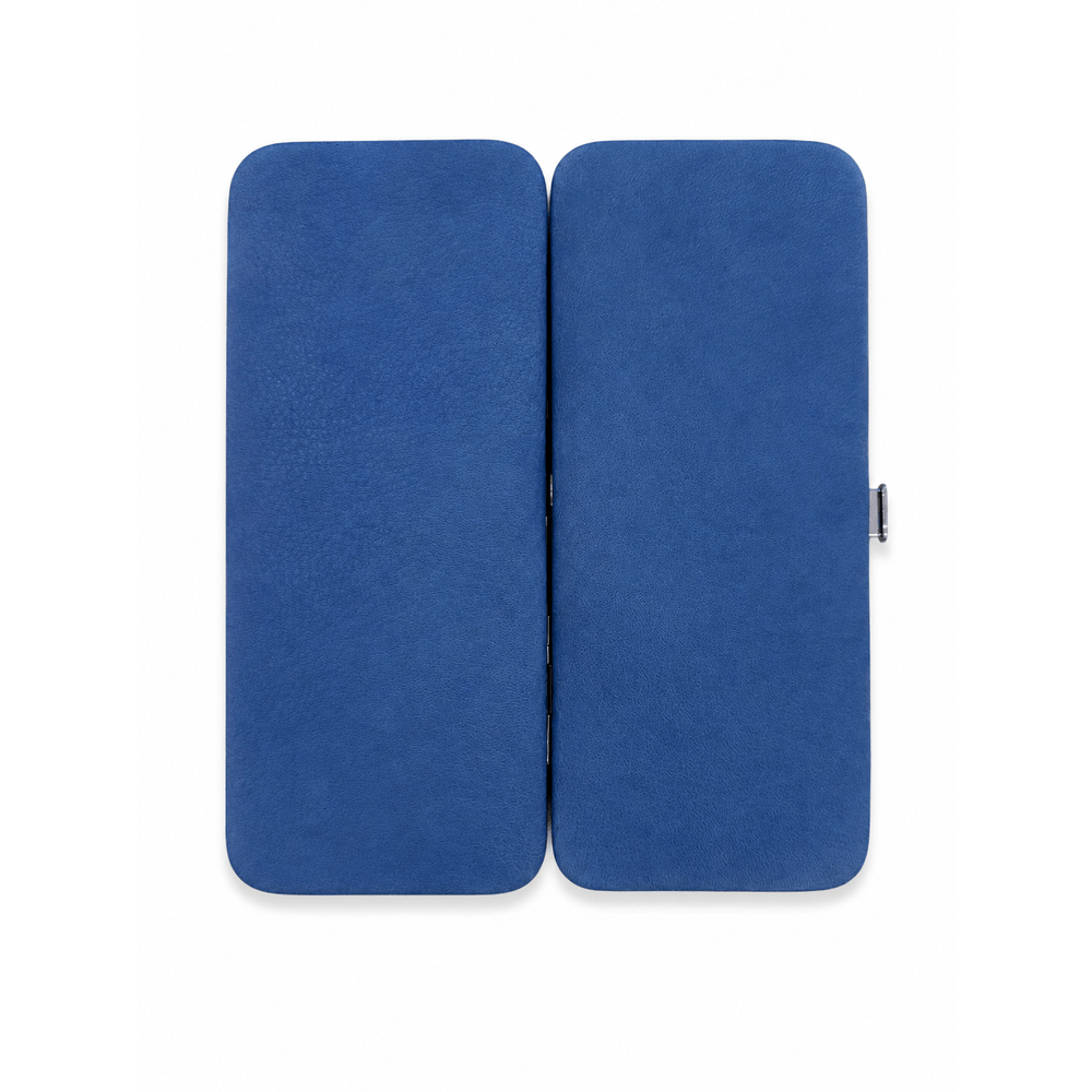 Maniküre Etui 5-tlg. aus blauen Naturleder