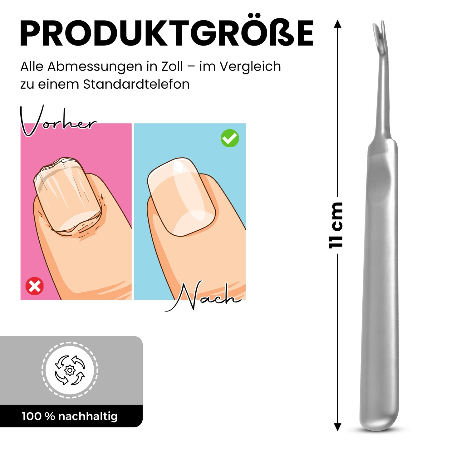 Nagelhautmesser V-förmig aus rostfreiem Edelstahl