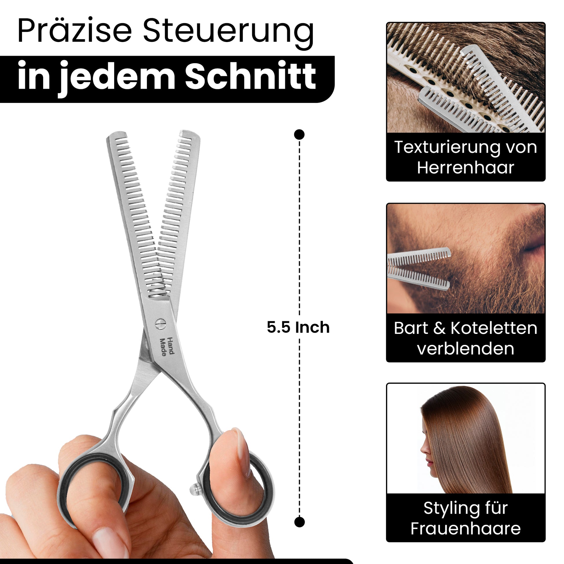 Profi Effilierschere – Premium Ausdünnschere - rostfrei