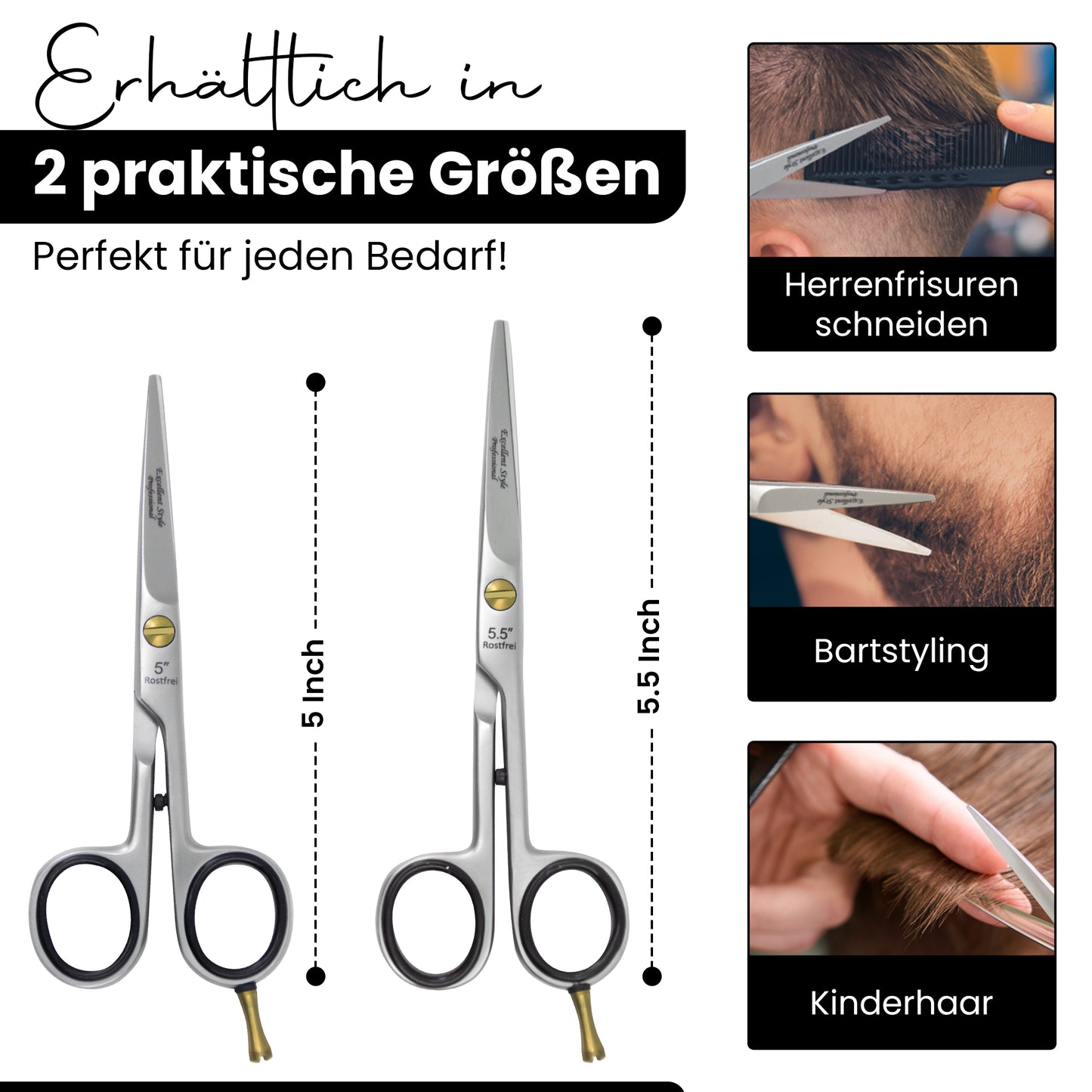 Profi Haarschere – Premium Friseurschere, ergonomischer Griff, Mikroverzahnung