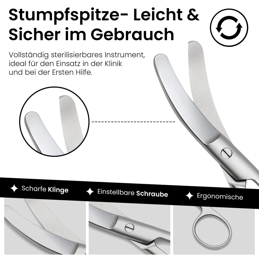 Verbandsschere Schneide gebogen