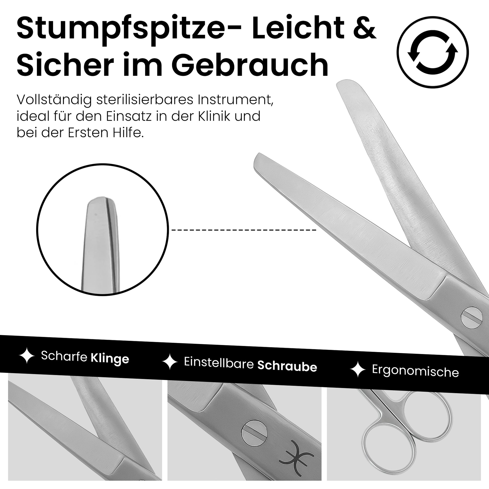 Verbandsschere Schneide stumpf