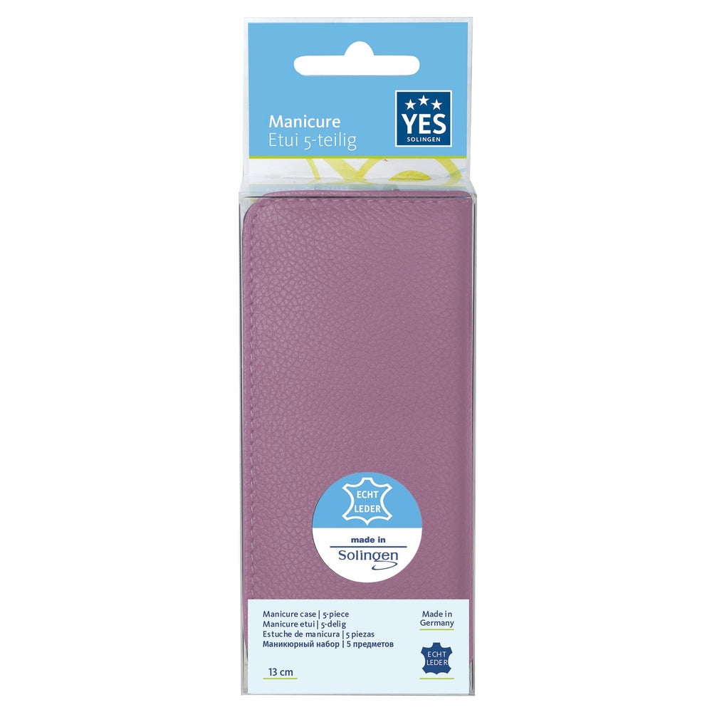 YES Solingen Manicure Reissverschluss-Etui Lavendel 5-teilig