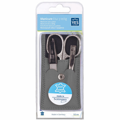 YES Solingen Manicure Taschenetui Taupe 3-teilig