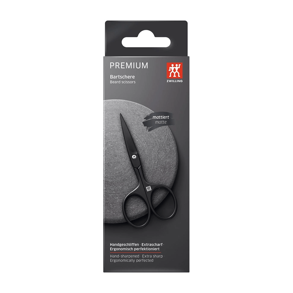 Premium Bartschere aus Edelstahl Schwarz